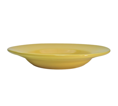 CAC China LV-120-Y 12" Dia. 26 Oz. Yellow Ceramic Round Las Vegas Pasta Bowl (1 Dozen)