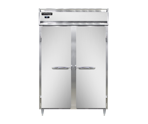 Continental Refrigerator D2RSNSA 52" W Two-Section Stainless Steel Door Reach-In Designer Line Refrigerator