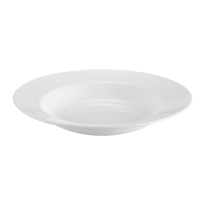 CAC China EVT-3 9" Dia. 10 Oz. Bone White Porcelain Round Everest Soup Plate (2 Dozen Per Case)