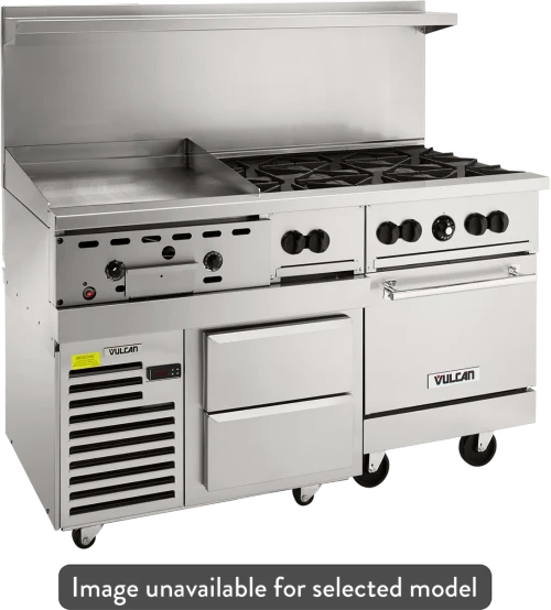 Vulcan 60RS-10B 60" Gas Restaurant Range - 300,000 BTU