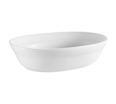 CAC China RCN-VB11 2 Qt. Super White Porcelain Oval Accessories Bowl (1 Dozen)