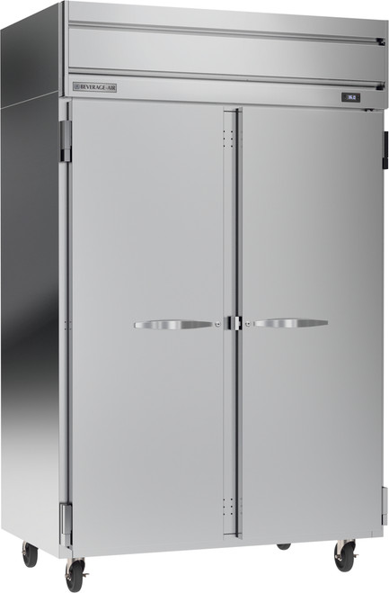Beverage Air HRPS2HC-1S 52" W Two-Section Solid Door Reach-In Horizon Series Refrigerator