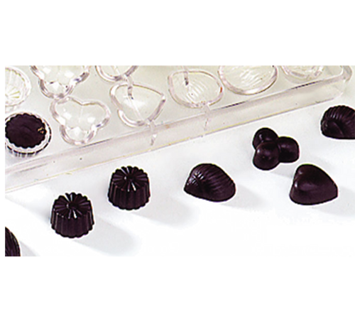 Matfer Bourgeat 380105 Chocolate Mold Assorted Shapes Of Shells Polycarbonate
