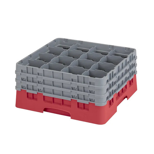 Cambro 16S738163 Camrack Glass Rack With (3) Soft Gray Extenders - 3 Cases