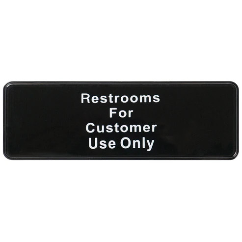 Winco SGN-317 9"W x 3"H Black Information Sign