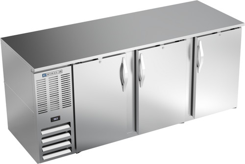 Beverage Air BB78HC-S 78" W Three-Section Solid Door Refrigerated Back Bar Storage Cabinet - 115 Volts
