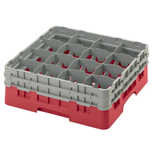 Cambro 16S534163 Camrack Glass Rack With (2) Soft Gray Extenders - 4 Cases