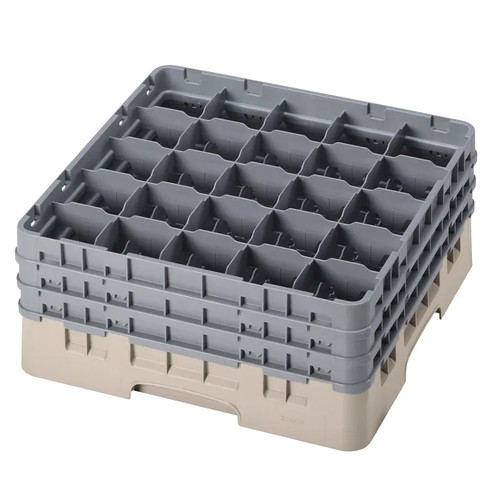 Cambro 25S738184 Camrack Glass Rack With (3) Soft Gray Extenders - 3 Cases