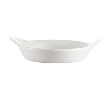 CAC China FHD-7 10 Oz. Super White Porcelain Oval Accessories Dish (2 Dozen Per Case)