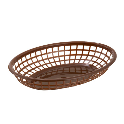 Winco PFB-10B
 Plastic
 Brown
 Oval
 Fast Food Basket
 3 Dozen (Contains 1 Dozen)