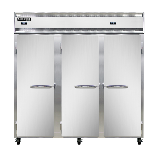 Continental Refrigerator 3RFF 78" W Three-Section Solid Door Reach-In Refrigerator/Freezer