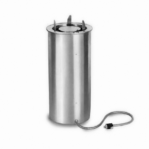 Lakeside 91425 Adjust-a-Fit 7.5" Dia. Stainless Steel Round Heated Dish Dispenser - 120 Volts