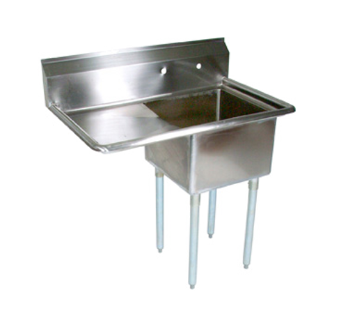 John Boos E1S8-1620-12L18 36" - 39" 18-Gauge Stainless Steel One Compartment E-Series Sink 12" With Left-Hand Drainboard Deep