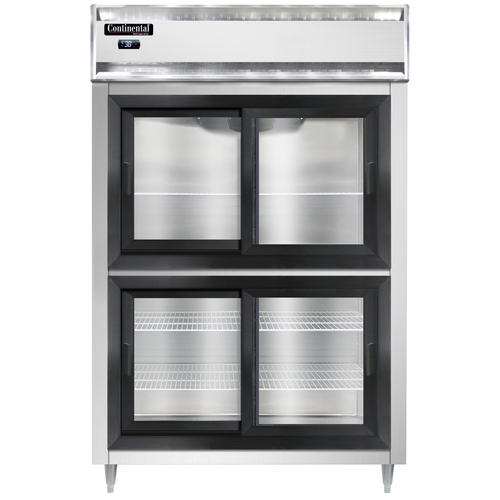 Continental Refrigerator D2RSNSGDHD 52" W Two-Section Glass Door Reach-In Designer Line Refrigerator