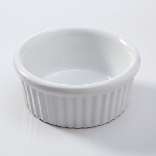 American Metalcraft CRMK6 3.75" 6 Oz. Ceramic White Ceramekins Ramekin