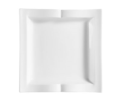 CAC China GBK-6 Bone White Porcelain Square Goldbook Plate (3 Dozen Per Case)