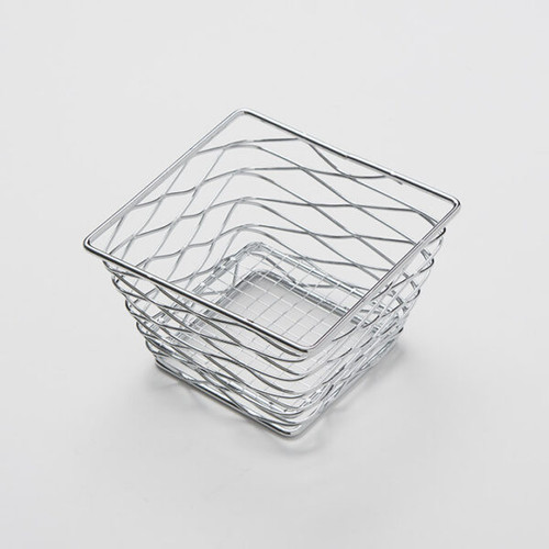 American Metalcraft BNRB46C Metal Square Birdnest Basket