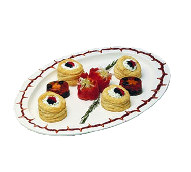 Bon Chef 2046PLATINUMGRA Ceramic Platinum Gray Oval Serving Tray