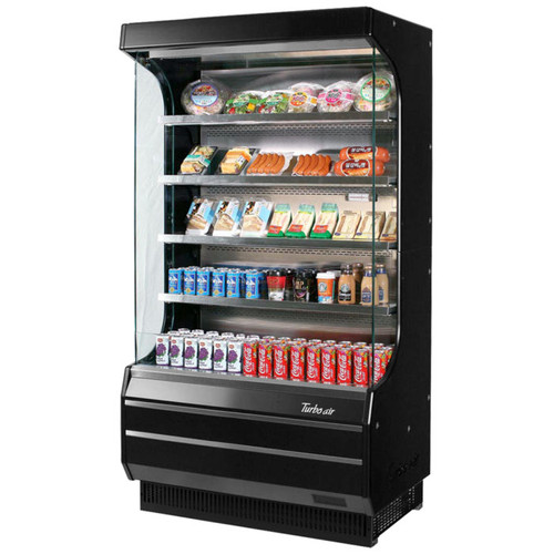 Turbo Air TOM-40W(B)-N 39" W Stainless Steel Open Front Vertical Open Display Merchandiser - 115 Volts