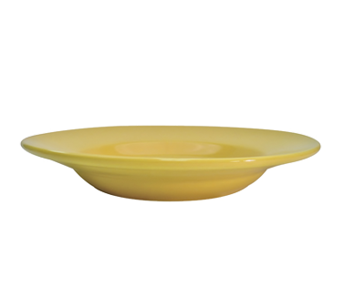 CAC China LV-3-Y 12 Oz. Yellow Ceramic Round Las Vegas Soup Bowl (2 Dozen Per Case)