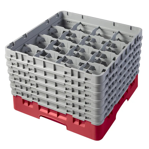 Cambro 16S1114163 Camrack Glass Rack With (6) Soft Gray Extenders - 2 Cases