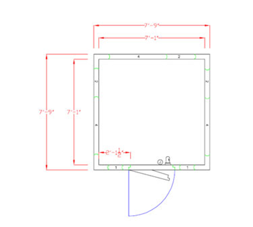 American Panel 8X8C-O 93" W x 87.75" H Outdoor Acrylume Floorless Walk-In Cooler