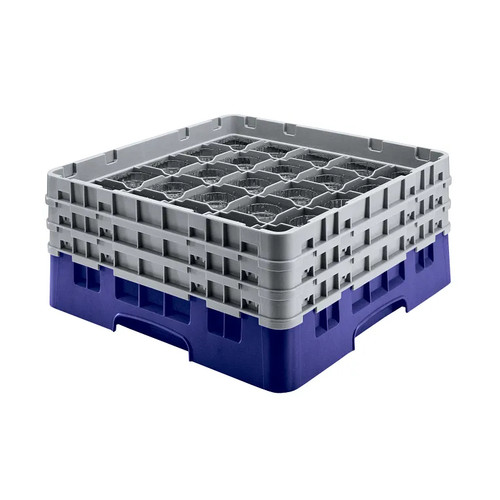Cambro 36S534186 Camrack Glass Rack With (2) Soft Gray Extenders - 4 Cases