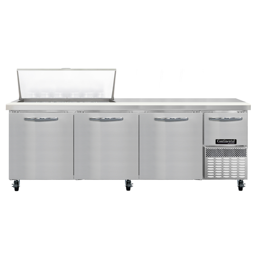 Continental Refrigerator RA93N18M 93" W Three-Section One Door Refrigerated Base Sandwich Unit
