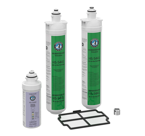 Hoshizaki HS-5504 6-Month Replacement Kit Includes: 2 Alkaline Chambers Air Filter Nozzle Tip With Aerator