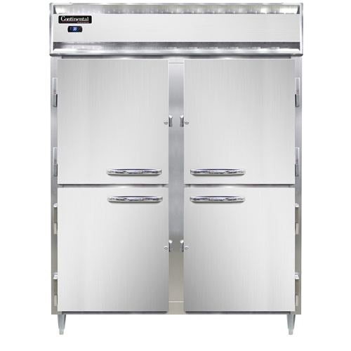 Continental Refrigerator D2RESNHD 57" W Two-Section Stainless Steel Door Reach-In Designer Line Wide Refrigerator