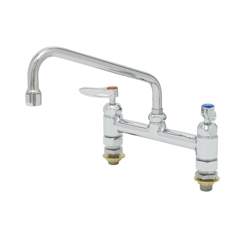 T&S Brass B-0220-61X-CCCR Double Pantry Faucet deck mount 8"