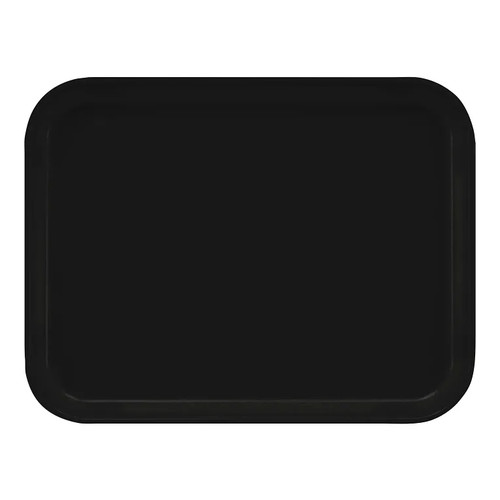 Cambro 1218MT110 11-1/2" x 17-3/4" x 1" Black Rectangular Fiberglass Market Display Tray - 12/Case