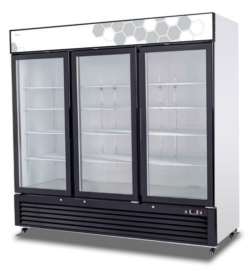 Migali C-72FM 82"W Three-Section Glass Door Competitor Series Freezer Merchandiser