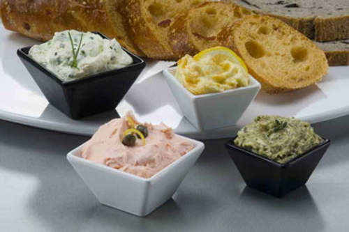 American Metalcraft MELSCB21 2 Oz. Plastic Black Square Sauce Cup