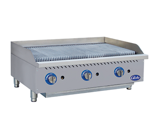 Globe GCB36G-SR 36" Countertop Gas Charbroiler - 120,000 BTU