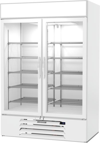 Beverage Air MMF49HC-1-W-IQ 52"W Two-Section Glass Door MarketMax Freezer Merchandiser