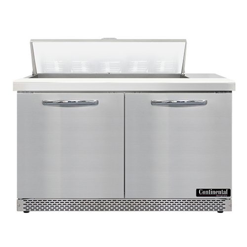 Continental Refrigerator SW48N10-FB 48" W Two-Section Two Door Sandwich Unit
