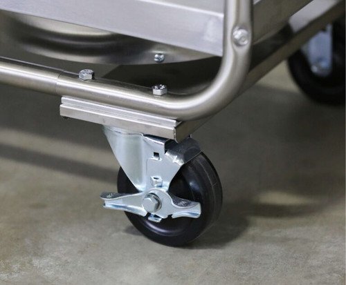 Lakeside 787 Adjust-a-Fit 9.75" Dia. Round Stainless Steel 3-Tube Open Heated Mobile Dish Dispenser