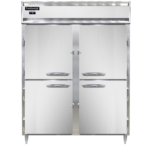 Continental Refrigerator DL2FE-SS-PT-HD 57"W Two-Section Solid Door Pass-Thru Designer Line Wide Freezer - 220 Volts