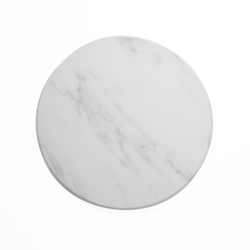 American Metalcraft MW171 17.25" Melamine White Marble Pattern Round Serving Board