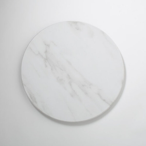 American Metalcraft MW171 17.25" Melamine White Marble Pattern Round Serving Board