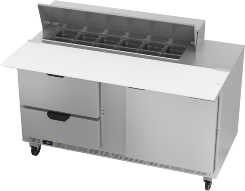 Beverage Air SPED60HC-12C-2 60" W Two-Section One Door Sandwich Top Refrigerated Counter