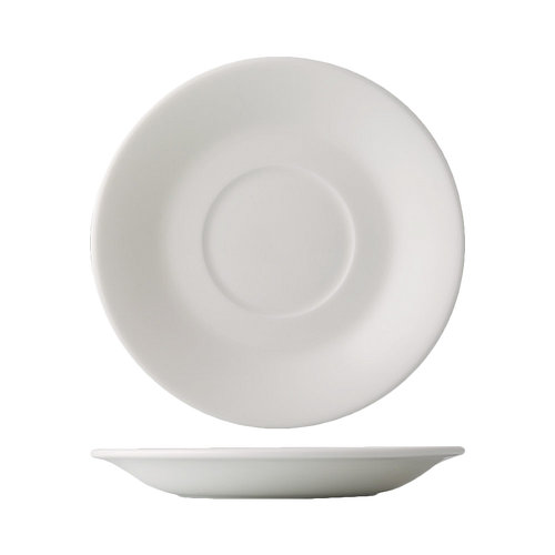 CAC China GDC-2 5.5" Dia. Bone White Porcelain Round Grand Canyon Saucer (3 Dozen Per Case)