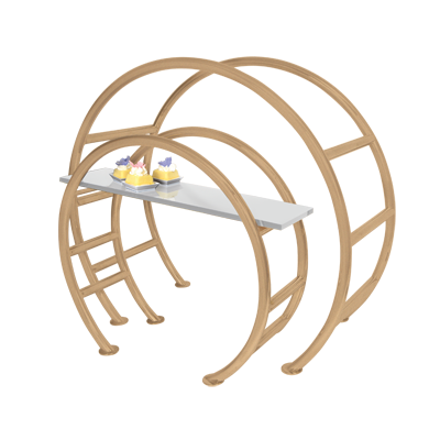 Eastern Tabletop 1750GRZ 23-1/2"W x 9-1/2"D x 21"H Bronze 18/10 Stainless Steel Circular Tabletop Display