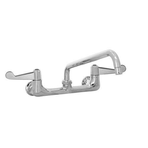 T&S Brass 5F-8WWB08 Equip Faucet swivel 8" wall mount 8" swing nozzle ceramic cartridge 4" wrist handles laminar flow device