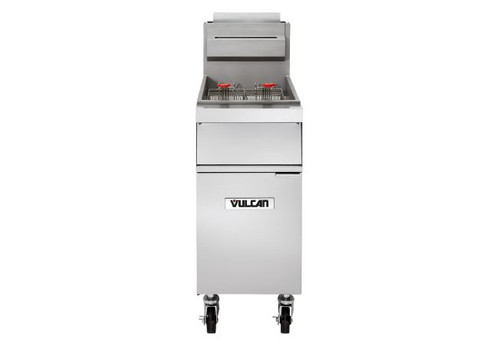 Vulcan 1GR35M-LP 35 Lbs. Stainless Steel Natural Gas Free-Standing Fryer - 90,000 BTU