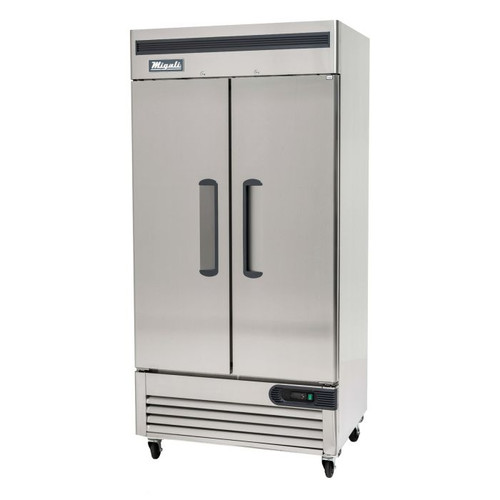 Migali C-2FB-35-HC 39.5" W Three-Section Solid Door Reach-In Competitor Series Freezer - 115 Volts