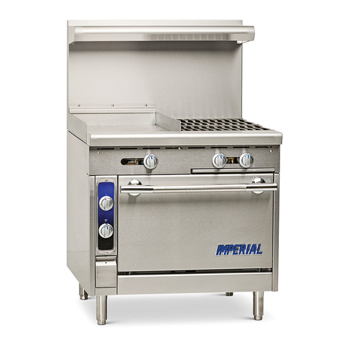 Imperial IHR-G18-2-M 36" Gas Heavy Duty Range - 110,000 BTU