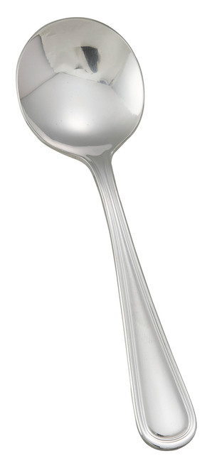 Winco 0021-04 5-7/8" 18/0 Stainless Steel Bouillon Spoon (contains 1 Dozen)