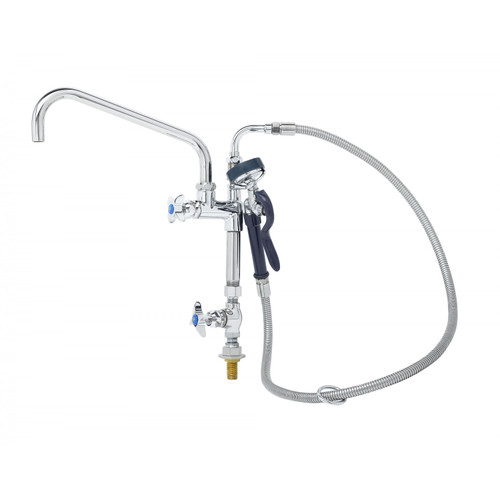 T&S Brass BF-0176 BIG-FLO Assembly: Control Valve, Add-On Faucet & 12" Nozzle, Angled Spray Unit